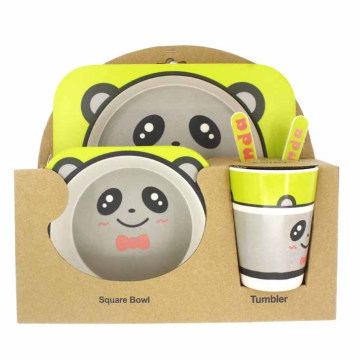 Natural bamboo fiber carton tableware sets for kids